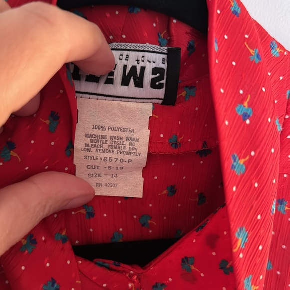 Vintage!  Items California Floral Belted Dress Size 14/M-L - Picture 14 of 14